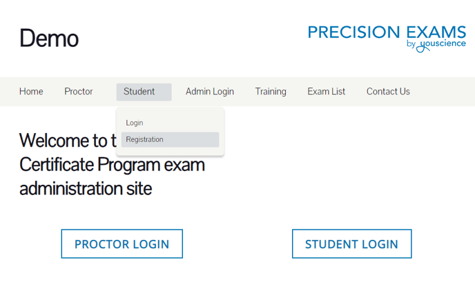 Student Registration Screenshot